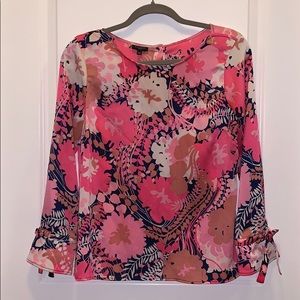 Pink floral blouse
